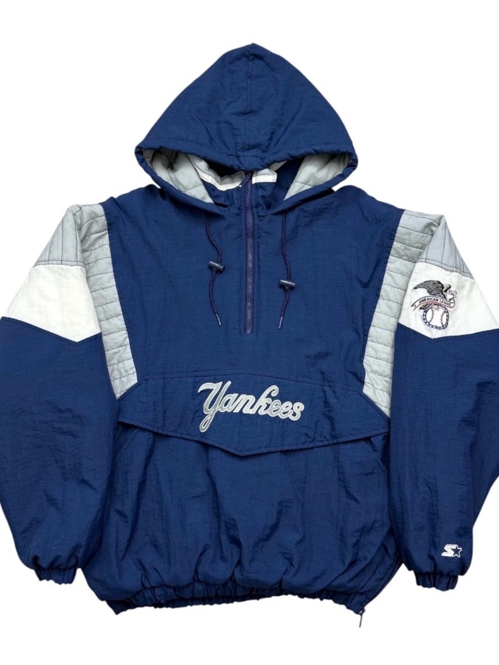 Yankees Navy Hooded Pullover Jacket